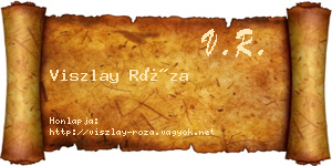 Viszlay Róza névjegykártya